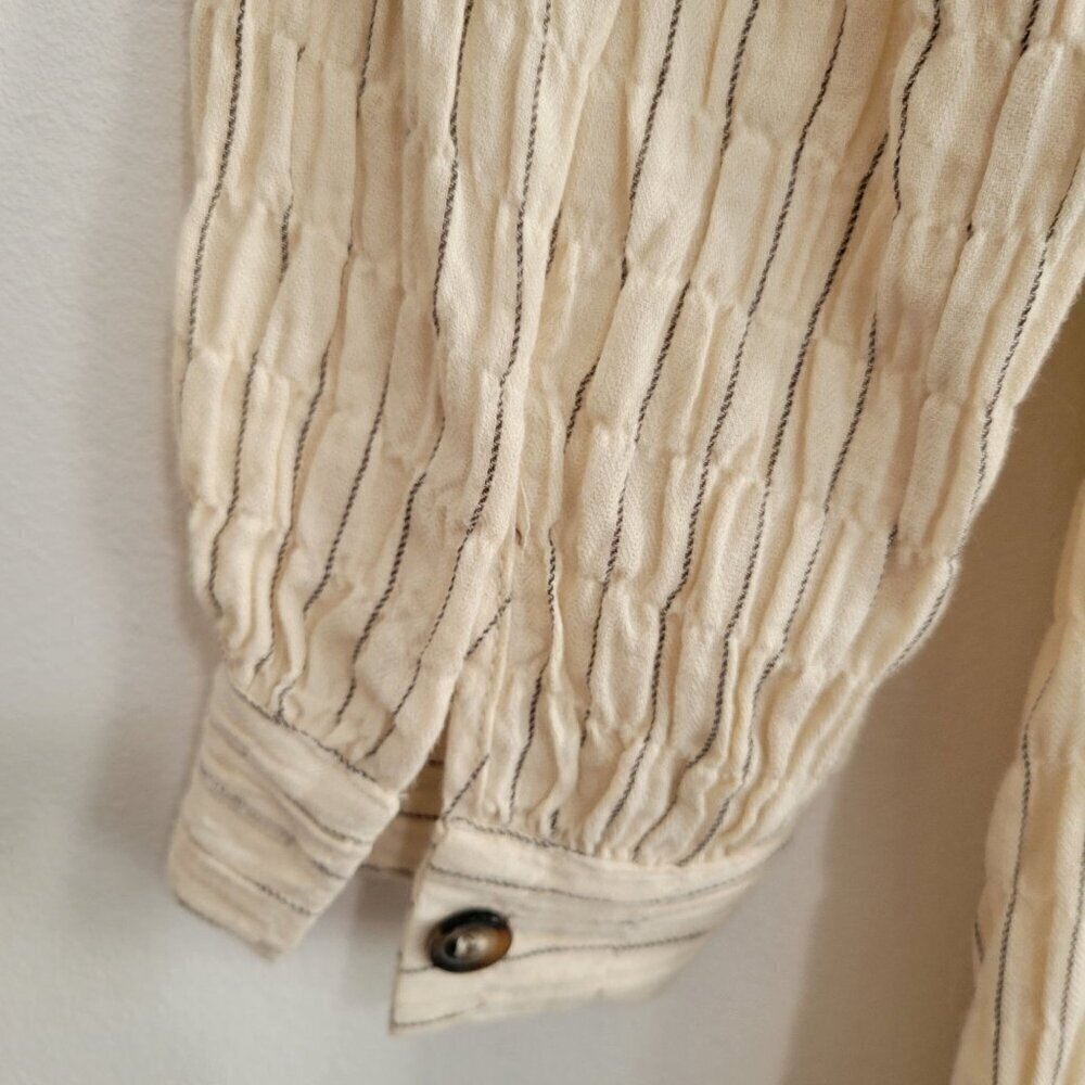 Boho Beachy Gauzy Button Down Full sleeve Shirt dress Size S - Picture 14 of 15